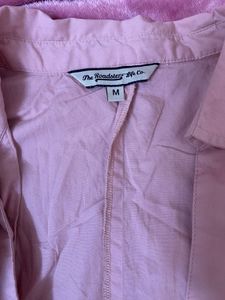 Pink Button-Down gathered shirt