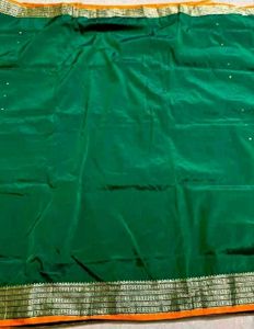 Green colour pure Banarasi Silk Saree