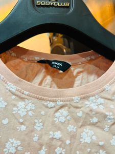 Cute Floral Print Peach Top