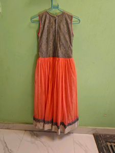 Beautiful Peach Embellished Ethnic Gown