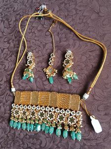 Kundan moti meenakari Necklace Set