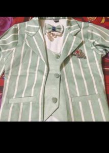 Stylish Striped Blazer with Bowtie