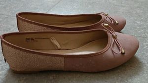 Chic Rose Gold Glitter Ballet Flats