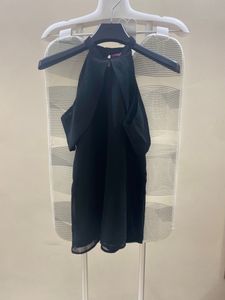 Elegant Black Halter Neck Top