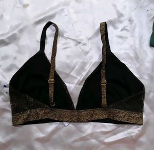Stylish Black Gold Bra seez l