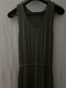 NUON By Westside Tie Up Olive Maxi Dress