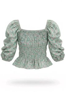 Floral Smocked Puff Sleeve Top