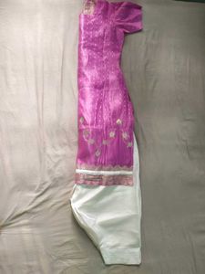 Handstitched magenta kurti set 🌟