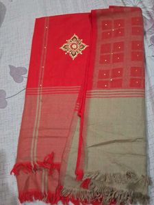 Red Embroidered Saree