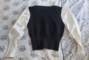 Chic Black &amp; White Cardigan Top