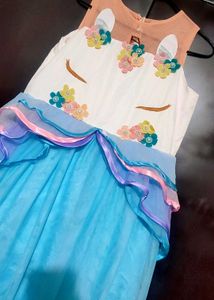 Multi Unicorn Dream Dress For 8- 10 Year Girl