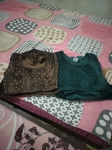 Embellished Velvet Kurta Set