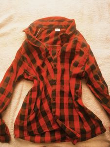 Red & Black Plaid Button-Up Shirt