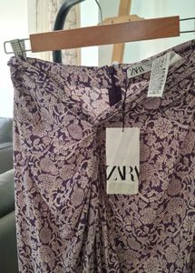 Zara Floral Print Midi Skirt