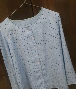 Sky Blue Dotted Daily Wear Top