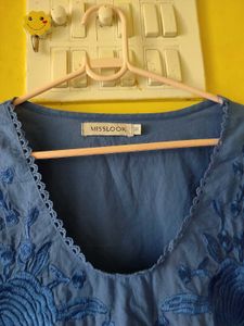 Embroidered Blue Top 36/38