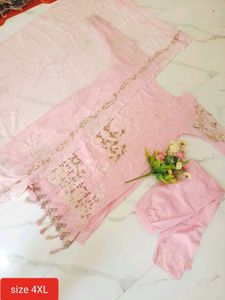 Elegant Pink Kurta Set with Dupatta 4xl