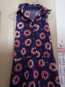 Cute Donut Print Sleeveless Dress