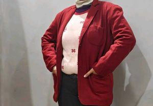 Red Casual Blazer