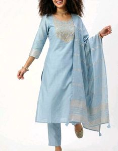 Sky Blue Embroidered Kurta Set