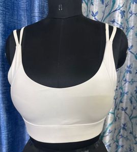 Stylish White High Impact Sports Bra