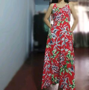 Vibrant Tropical Print Dress