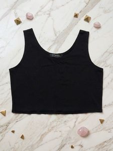 Black Crop Tank Top