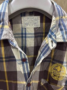 Spykar Men's Plaid Long Sleeve Shirt