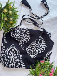 Boho Black &amp; White Print Blouse