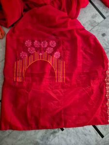 Vibrant Pink Embroidered Saree