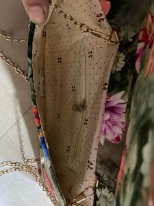 Floral Print Chain Clutch