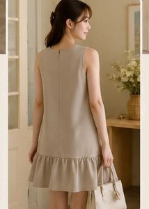 Chic Sleeveless Ruffle Hem Dress
