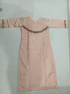 Peach Embroidered Kurta for just 249