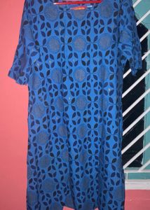 Blue Geometric Print Kurta