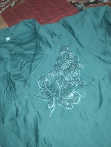 Teal Embroidered cord set