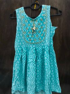 Aqua Blue Kurta Set with Dupatta