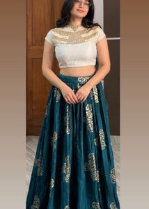 Stunning Teal Lehenga Skirt