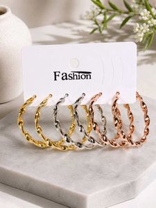 3 pairs Twisted Hoop Earrings Set