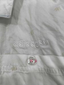 Adidas White Button-Up Shirt