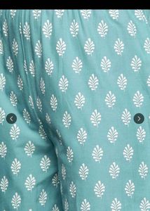 Blue Floral Print Kurta Set