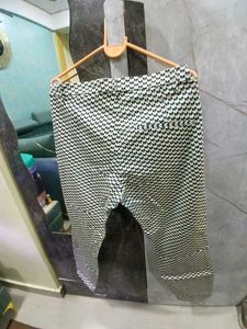 Patterned Black &amp; White Pants