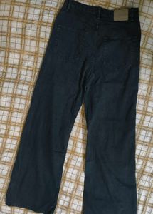 bershka Black Wide Leg Jeans