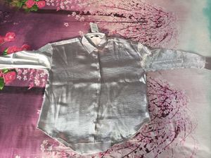 Shiny Button-Up Shirt