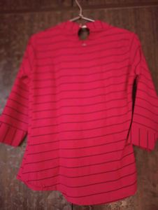 Striped Pink Casual Top