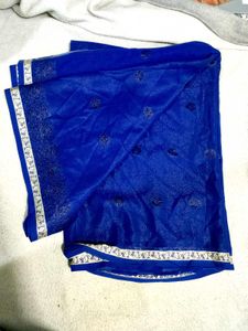 Royal Blue Embroidered Saree
