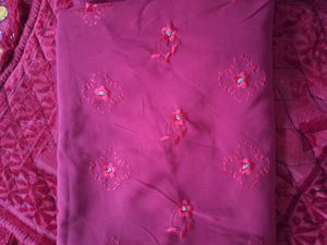 Elegant Red Embroidered saree