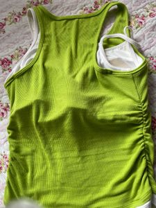 Lime Green Layered Tank Top