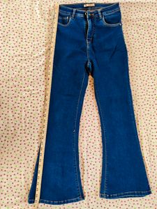 Flared Blue Denim Jeans