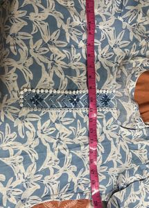 Blue Floral Kurta Set with Pants