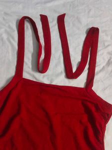 Red Ruched Bikini Top